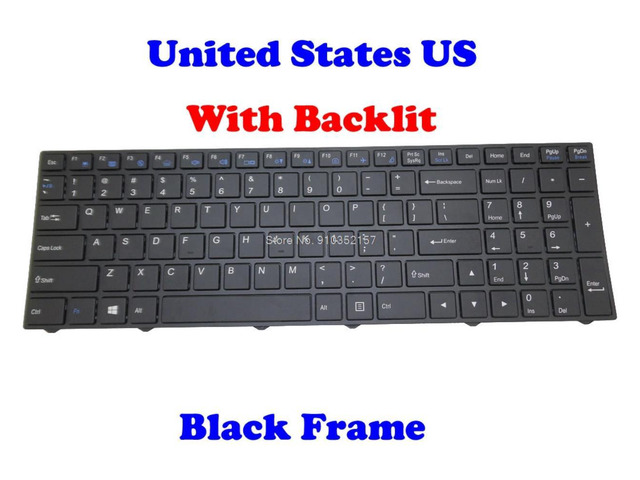 US Backlit Keyboard For CLEVO N250 CVM15F2300J430M 6-80-N85H3-191-1 English N350DV N350DW N550RN N650DU N751BU N750WG N750WU