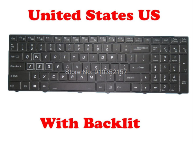 Laptop US RGB Backlit Keyboard For AVELL G1745 FOX English Black Frame And Colourful Backlit 4 cables