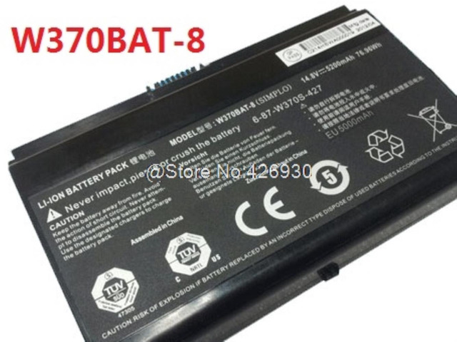 Laptop For CLEVO W350ET W350ETQ W350ST W370ET W370SK W370BAT-8 6-87-W37SS-4271 14.8V 5200mAh