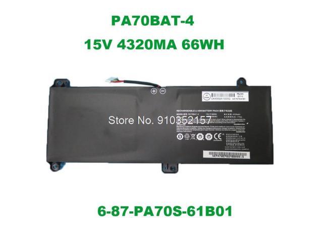 Laptop For CLEVO PA70HS PA70EP6 PA70BAT-4 6-87-PA70S-61B01 15V 4320MA 66WH