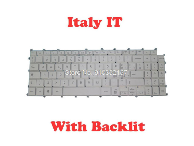 Laptop With Backlit Keyboard For LG 15Z90P 15Z90P-G 15Z90P-N 15Z90P-K 15Z90P-P Italy IT White NO Frame