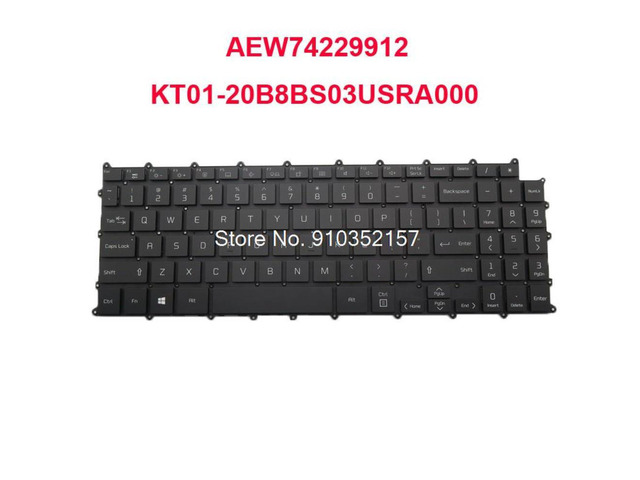 Laptop Backlit Keyboard For LG AEW74229912 KT01-20B8BS03USRA000 United States US Black No Frame