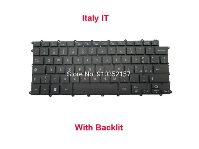 Laptop With Backlit Keyboard For LG 14Z90P 14Z90P-G 14Z90P-K Italy IT Black NO Frame