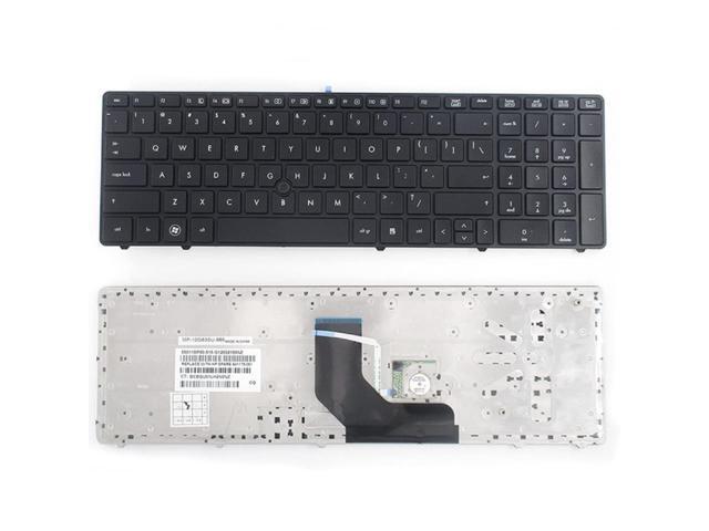 Keyboard Replacement with Black Frame for HP Elitebook 8560P 8570P Probook 6560B 6565B 6567B 6570B 6575B Series Laptop Black US