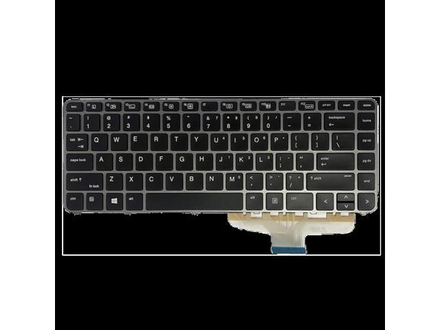 US Backlit Positivo Notebook Keyboard Dns Clevo for HP ELIteBook FOLIO 1040 G3 with Silver Frame
