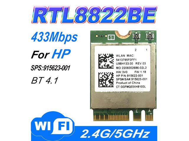 RTL8822BE RTL8822 WiFi + Bluetooth4.1 NGFF Wireless WLAN Card 2.4G / 5GHz sps: 9