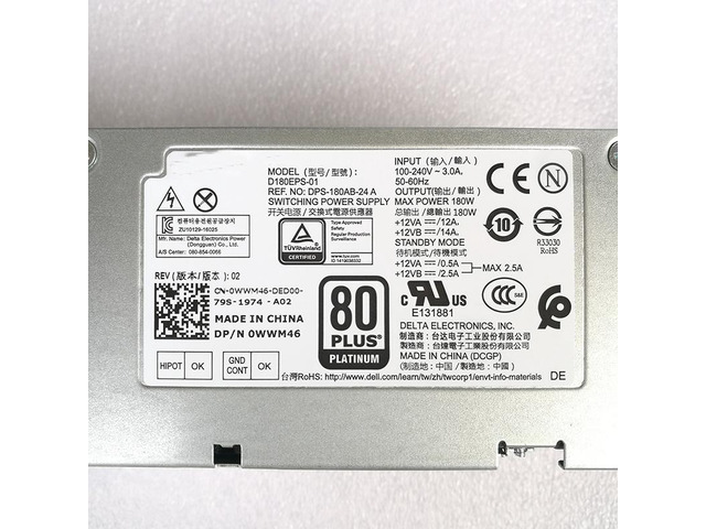 For 3050 5050 7050 H180AS-02 D180EPS-01 9YN07 DP3DV 82DRM 7PC8X 180W 6+4pin Power Supply Fully Tested Fast Ship