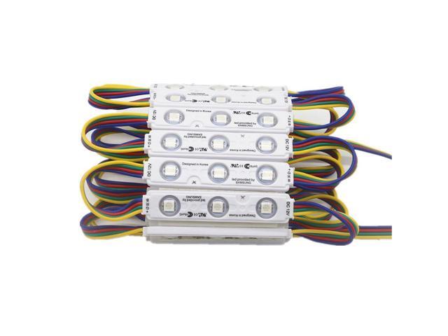 20Pcs/lot 0.5W/Chip Ultra Bright LED Module light RGB Strip Light Lamp SMD 5050 Bead Chip diy DC 12V Waterproof Module lighting