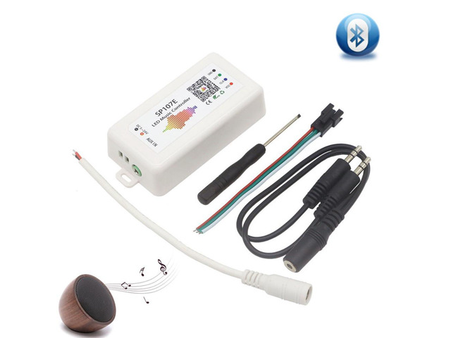 WIFI Bluetooth SP107E Pixel IC SPI Music LED Controller by Phone APP For WS2812 SK6812 SK9822 RGBW APA102 LPD8806 Strip DC5-24V