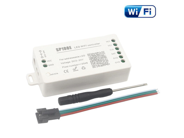 SP108E LED Wifi Magic Controller WS2812B WS2811 Etc LED Strip Module Light Smart APP Wireless Control 2048 Pixels IOS DC5-24V