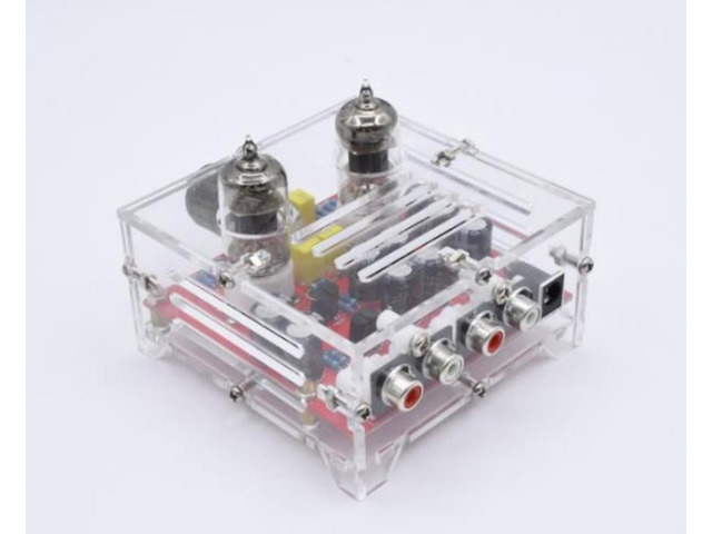 Fever 6J1 Tube Amplifier Preamp Board Hifi Dual Channel Class A Volume Control Tone Preamplifier Board With Crystal Case