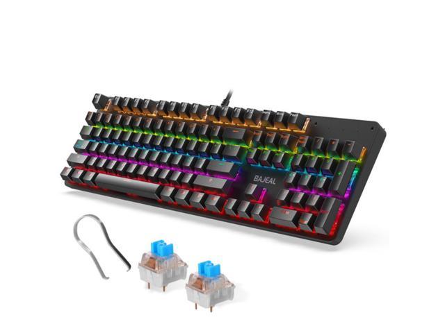 Mechanical Gamer Keyboard Spanish Version Black Keyboard Wired Blue Switch 104 Keys for Gaming Keyboard for PC Laptop