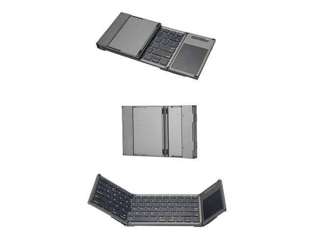 78 Keys Portable Folding Bluetooth Keyboard Quiet Mini Seamless Stitching Keyboard with Big Touchpad for Laptop Tablet PC