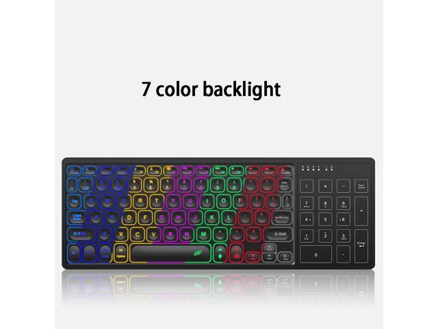 Wireless Keyboard with Digital Touchpad Water Proof Colorful Backlight for Computer Tablet