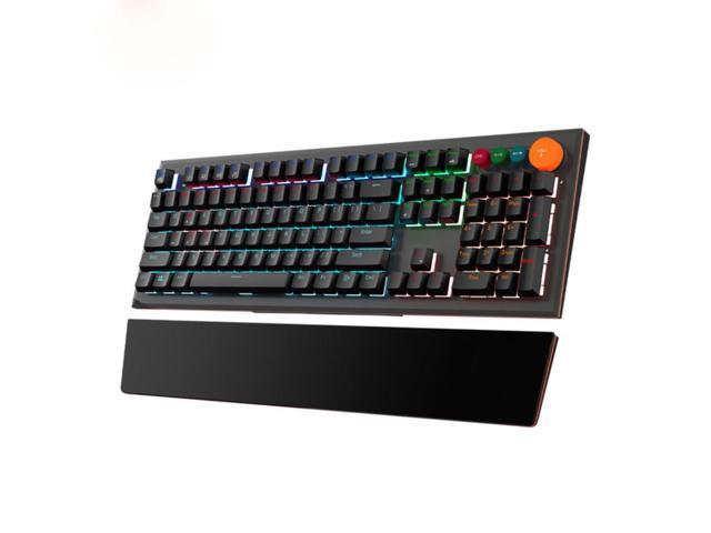 Mechanical Gaming Keyboard 104 Blue Switch Wired RGB Colorful Backlit Keyborad for Game Laptop and PC with Removable Hand Rest