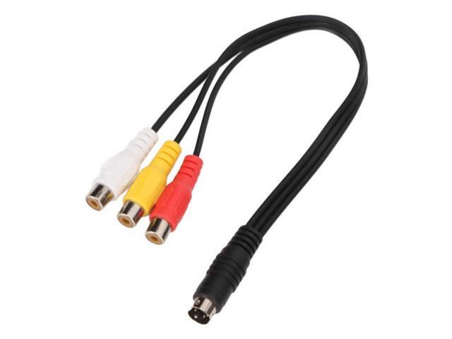 S Video 4 Pin Male to 3RCA Female Cable Double Shielding Red Yellow White Video Adapter Cable Plug and Play 1.0ft