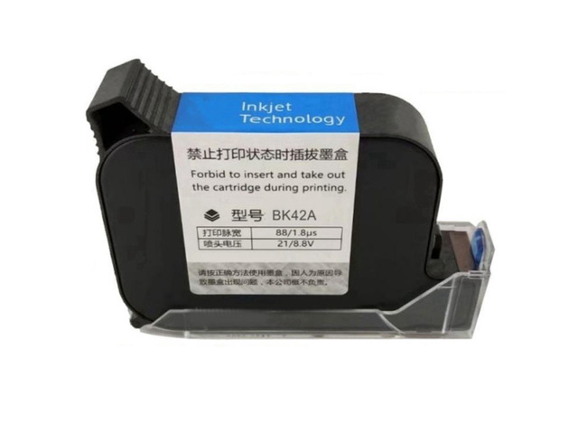 12.7mm Solvent Fast Drying Ink Quick Drying Ink Cartridge BK42A 42ml 600DPI
