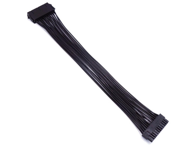 32cm 24PIN Female to Male 24P 18AWG Sleeved PSU Extension Power Cord / Cable with Black White Blue Red Sleeving