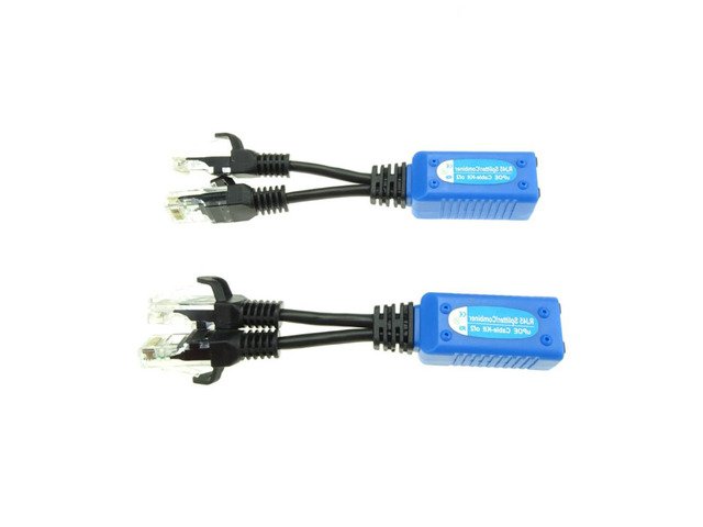 1pair RJ45 Splitter Combiner UPOE Cable, Two POE Camera Use One Net Cable POE Adapter Cable Connectors Passive Power Cable