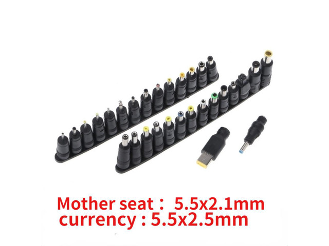 30pcs Universal AC DC Jack Connector Laptop Power Supply Adapter Male Female Plug Charger Conversion Head Connector
