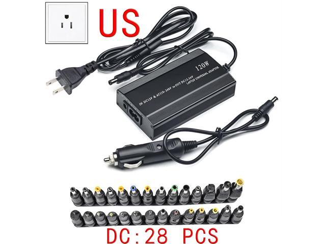 No Sew Adjustable 120W 220V 110V To 12V 15V 16V 18V 19V 20V 22V 24V Car Charger Universal AC DC Power Adapter Supply USB Notebook
