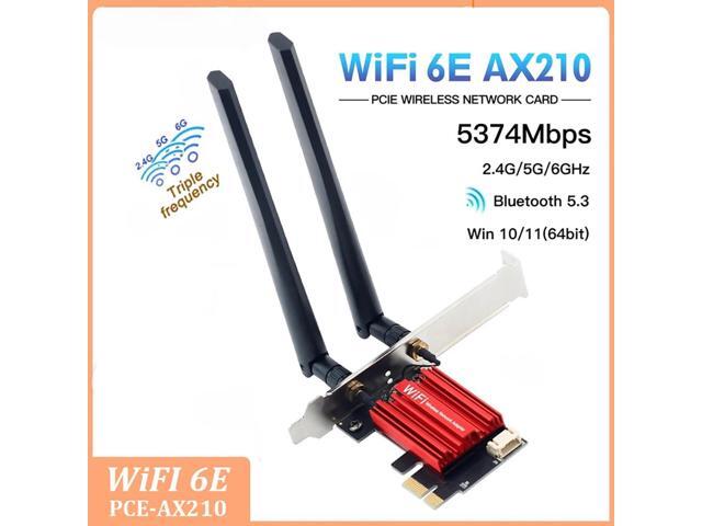 AX210 Wi-Fi 6E Bluetooth 5.3 Tir Band PCI-E WiFi Adapter 2.4G/5G/6GHZ 802.11AX Wireless Adapter For PC/Desktop Win10/11