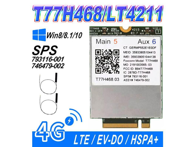 for 4G module for LT4211 LTE / EV-DO / HSPA + PLACA T77H468 gobi5000 m.2 Elitebook 820 840 850 g2 810 g3 z