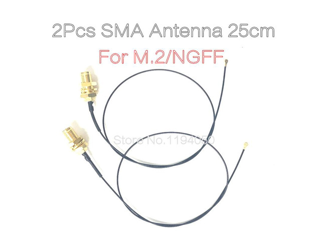 2Pcs 19CM 7.4' RP-SMA Male to IPEX I-PEX U. FL MHF4 RF Pigtail Cable for NGFF/M.2 WIFI WLAN 3G 4GModules Wireless router 0.81mm