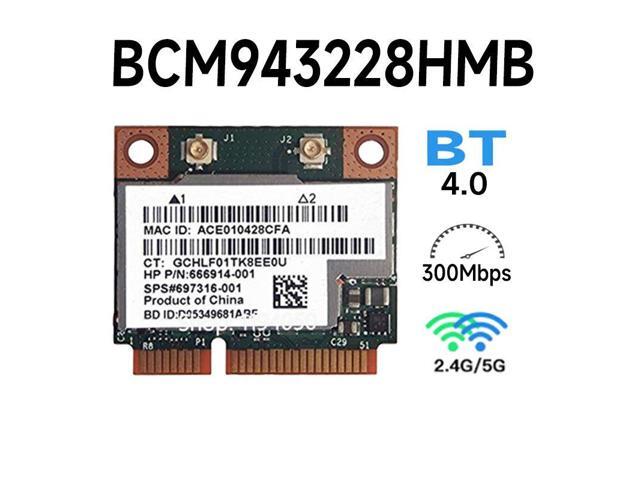 for BCM943228HMB BCM43228 BCM943228 Half Mini PCI-e Wlan Wireless BT Bluetooth 4.0 Card 300M 2.4G/5G