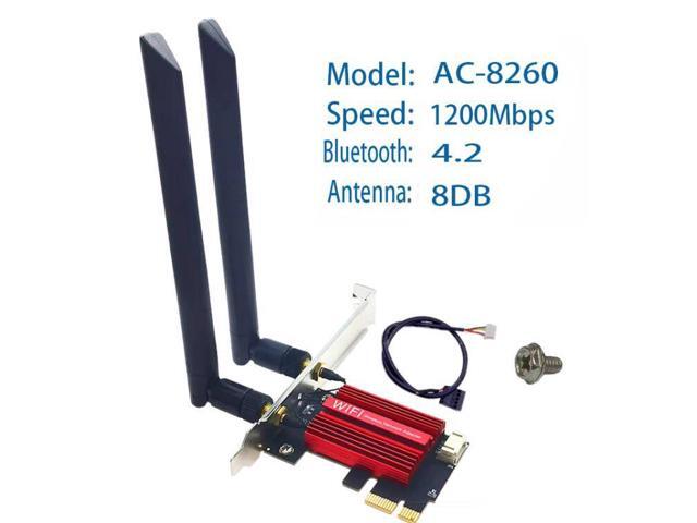 for AC-8260 AC1200 WiFi 5 PCIE WiFi Wireless Bluetooth 4.2 Dual Band 2.4G/5GHz 802.11AC For Desktop Windows 7/8/10/11