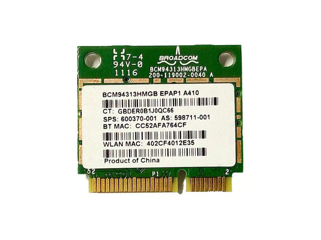 Wireless BCM4313 BCM94313HMGB bcm94313 Wlan 802.11b/g/n Bluetooth 4.0 Card 60037