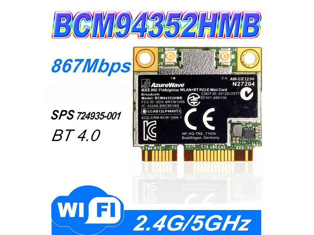 AzureWave BCM94352HMB 802.11ac 867Mbps Wireless AC WLAN + Bluetooth BT 4.0 Semi-
