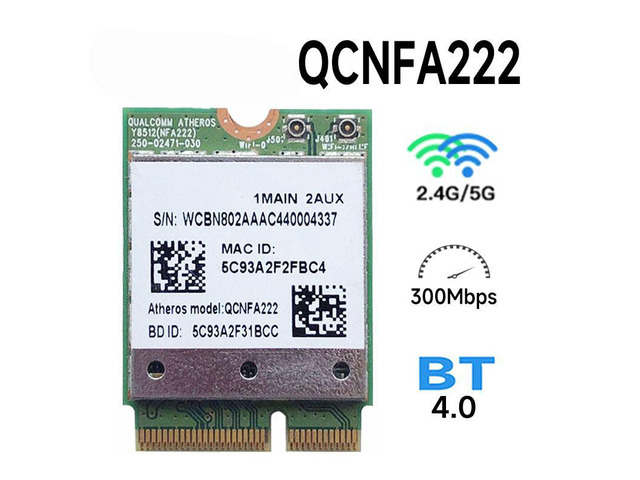 QCNFA222 AR5BWB222 802.11a/b/g/n Wireless WIFI Bluetooth Card 2.4GHz 5GHz WiFi + BT 4.0 NGFF Wlan