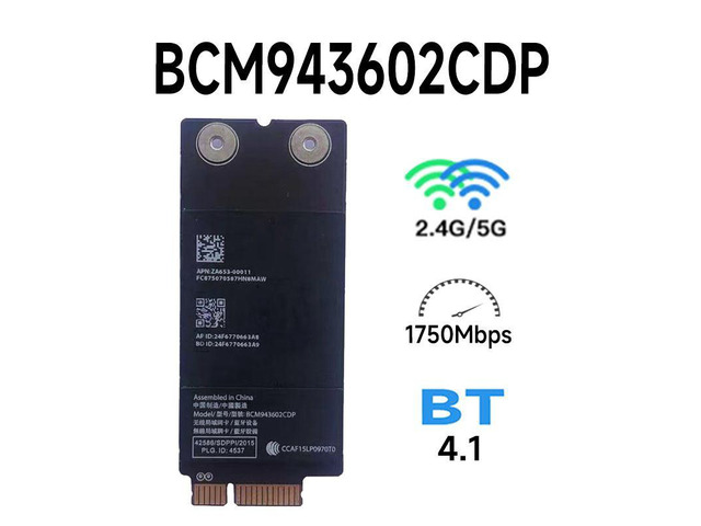 2015 A1418 A1419 Wi-Fi 802.11ac and Bluetooth 4.1 Airport Map BCM943602CDP