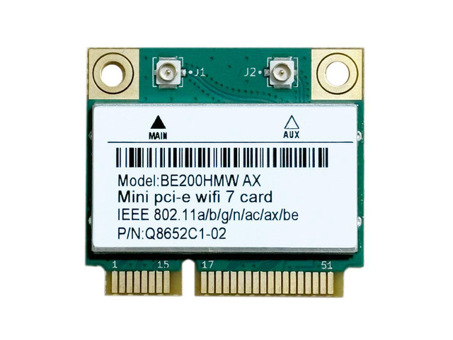 WiFi 7 Mini PCI-E WiFi Card BE200 BE200HMW 8774Mbps 2.4G/5G/6Ghz For Bluetooth 5