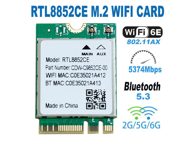 RTL8852 WiFi 6E Bluetooth 5.3 Adapter 5400Mbps Wireless Signal Receive Card NGFF