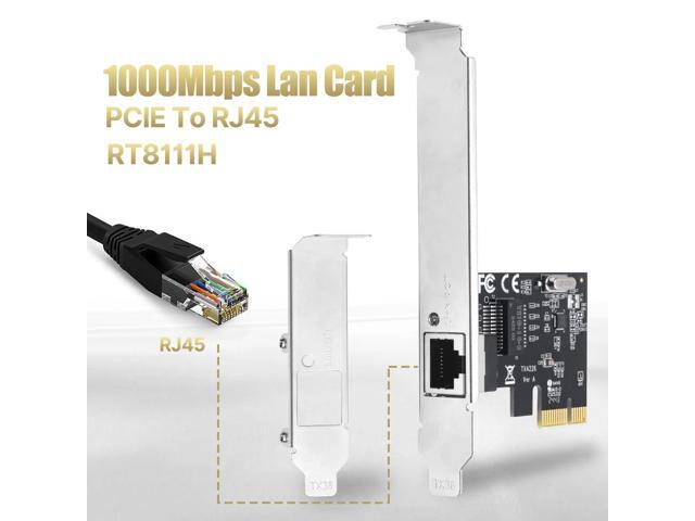 1000Mbps PCIE to RJ45 Adapter, RT8111H, Gigabit Ethernet, PCI-E X1/X4/X8/X16, for Desktop PC