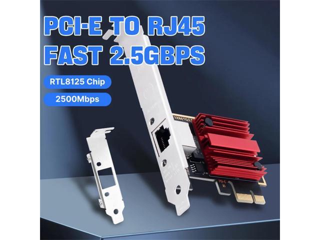 2.5G PCI-E to RJ45 Adapter, 2500M Ethernet, RTL8125, for Desktop PC