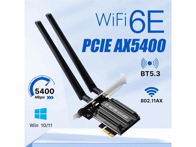 WiFi 6E PCIE Adapter, MT7922, BT5.3, 5374Mbps, 802.11AX, 2.4G/5G/6Ghz, for Win10/11