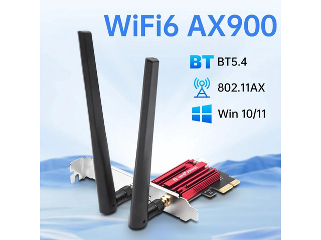 AX900 WiFi 6, BT5.4, PCIE Adapter, 802.11AX, Dual-band 2.4G/5GHz, for Desktop Wi