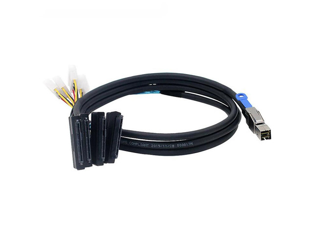 1.0M Mini SAS HD SFF-8644 to SFF-8482 with 4X Molex Power Connectors for Raid Co