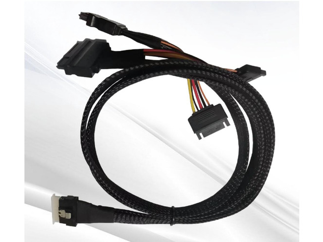 PCI-E Ultraport Slimline SAS Slim 4.0 SFF-8654 8i to 2 SFF 8639 with power Mini