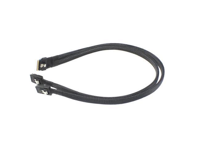 PCI-E SAS 4.0 Ultraport Slimline SFF-8654 8i to Dual 8087 Mini SAS 36P HD Cable PCI-Express 0.5m