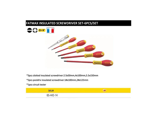 6Pcs Insulated Screwdriver Set with Slotted and Pozidriv Screwdriver 1000V VDE w