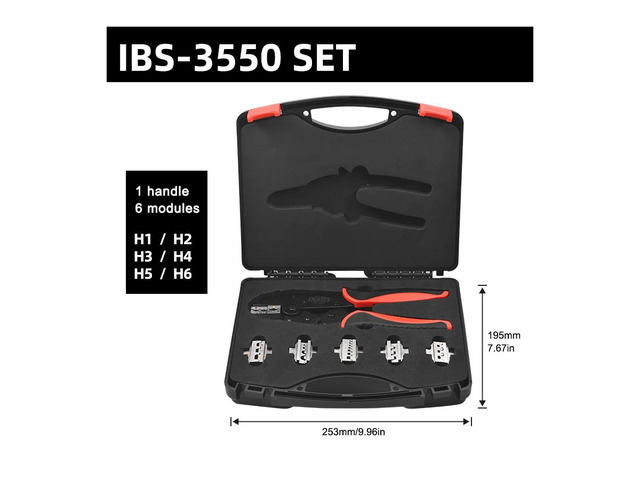 Taiwan INBUS 6 Pieces Ratcheting Wire Crimping Pliers Set Adjustable Compression