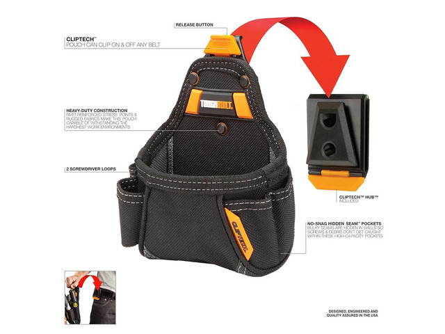 TB-CT-25 Tape Measure All Purpose Pouch- Pockets and Loops Multi-Tool Organizer 