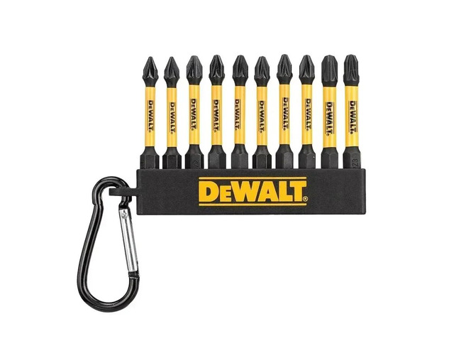 57mm Pozi & Phillips High Impact Screwdriver Bit Set with Key Ring PZ1 PZ2 PH2 Power Tool Accessories DT7274-QZ