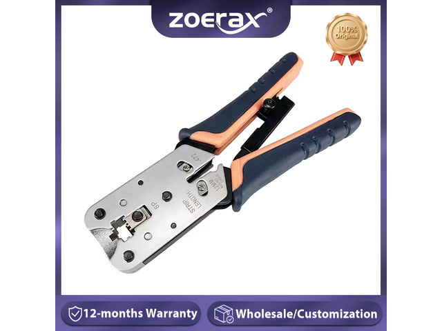 Network Crimping Tool Modular Crimper Networking Wire Tool Kit Cut and Strip Net