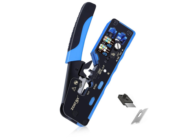 5 in 1 RJ45 CAT7 CAT6A Network Tool Kit with Crimp Tool,Mini Wire Stripper,CAT7 