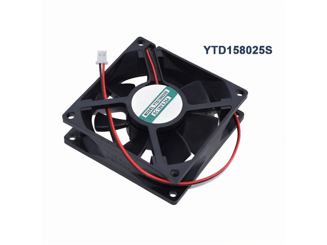 YTD158025S DC 15V 0.35A 80x80x25mm 2-Wire Square Cooling Fan